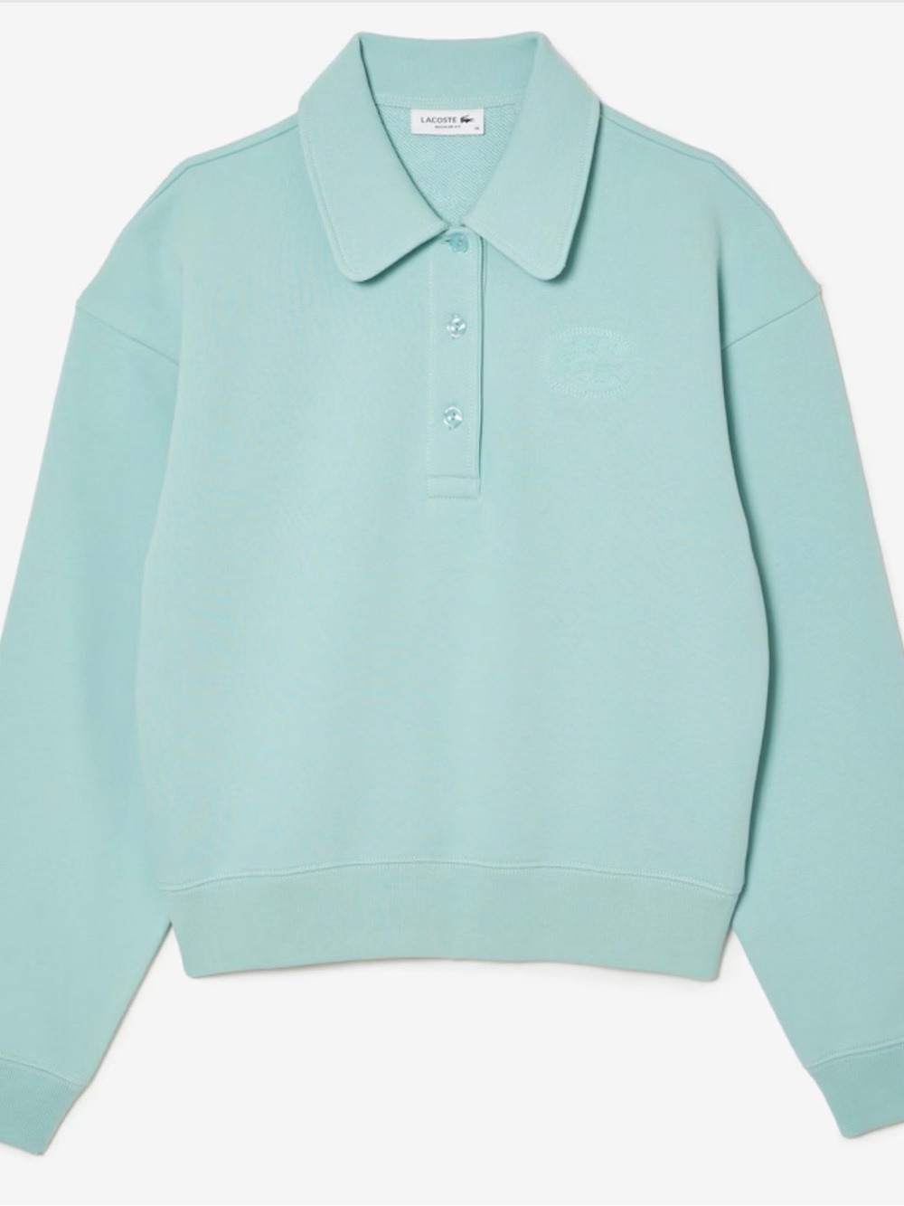 Lacoste Women's Mint Crew Embroidered Polo Sweatshirt